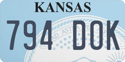 KS license plate 794DOK