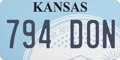 KS license plate 794DON