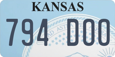 KS license plate 794DOO
