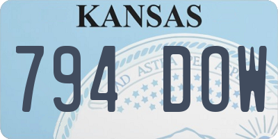 KS license plate 794DOW