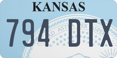 KS license plate 794DTX