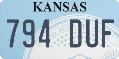 KS license plate 794DUF