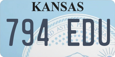 KS license plate 794EDU