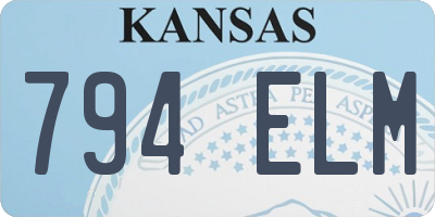 KS license plate 794ELM