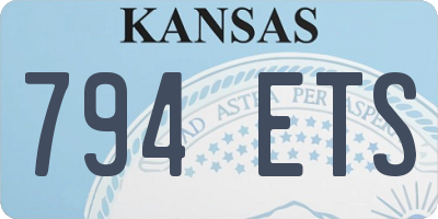 KS license plate 794ETS
