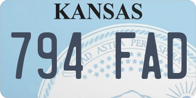 KS license plate 794FAD