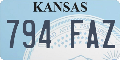 KS license plate 794FAZ