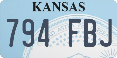 KS license plate 794FBJ