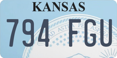 KS license plate 794FGU