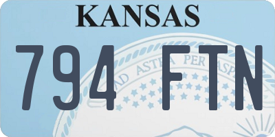 KS license plate 794FTN