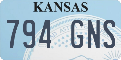 KS license plate 794GNS