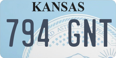 KS license plate 794GNT