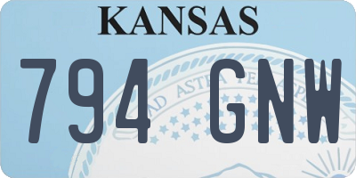 KS license plate 794GNW