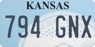 KS license plate 794GNX