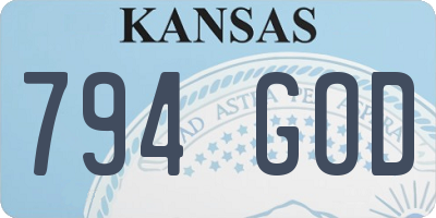 KS license plate 794GOD