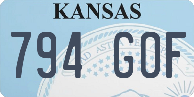 KS license plate 794GOF