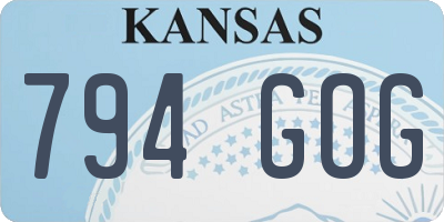KS license plate 794GOG