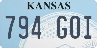 KS license plate 794GOI