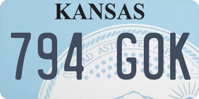 KS license plate 794GOK
