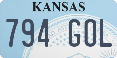 KS license plate 794GOL