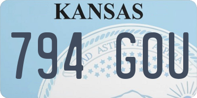 KS license plate 794GOU