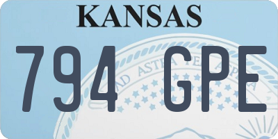 KS license plate 794GPE