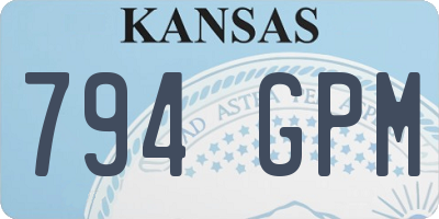 KS license plate 794GPM