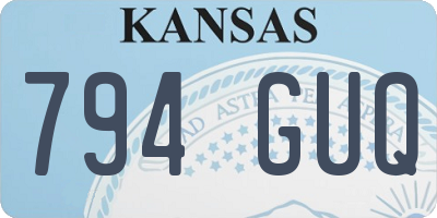 KS license plate 794GUQ