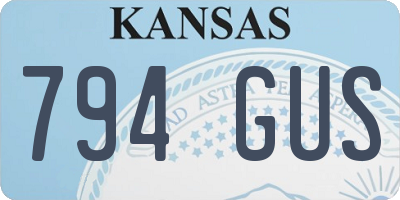 KS license plate 794GUS