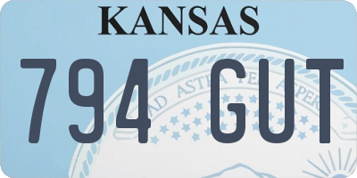 KS license plate 794GUT