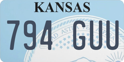 KS license plate 794GUU