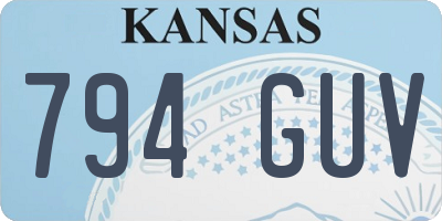 KS license plate 794GUV