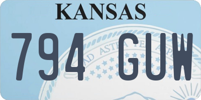 KS license plate 794GUW