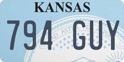 KS license plate 794GUY