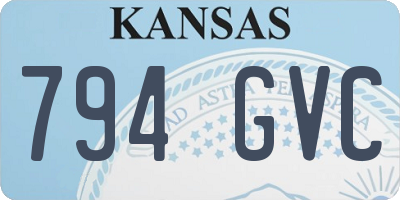 KS license plate 794GVC