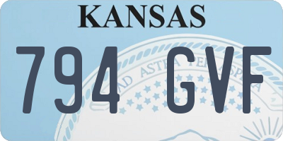KS license plate 794GVF