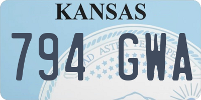 KS license plate 794GWA
