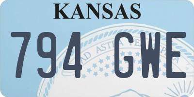 KS license plate 794GWE