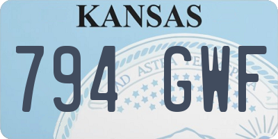 KS license plate 794GWF