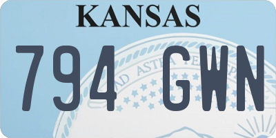 KS license plate 794GWN