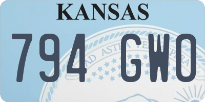 KS license plate 794GWO
