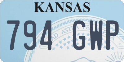 KS license plate 794GWP