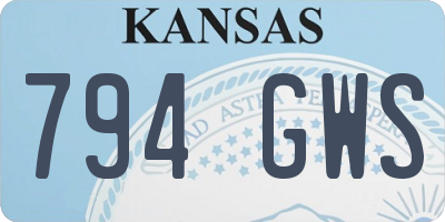 KS license plate 794GWS