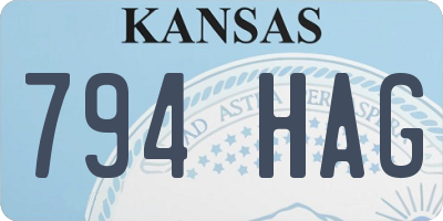 KS license plate 794HAG