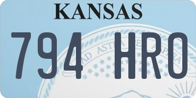 KS license plate 794HRO