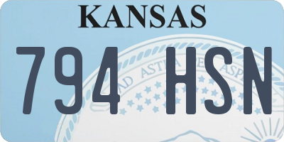 KS license plate 794HSN