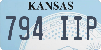 KS license plate 794IIP