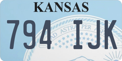 KS license plate 794IJK