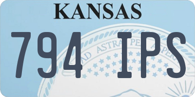 KS license plate 794IPS