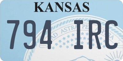 KS license plate 794IRC